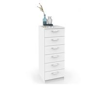 Briebe prakt cajonera dormitorio sinfonier alto, cómoda 6 cajones, 110x40x40 cm (alto x ancho x profundo), , blanco