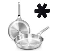 briebe Pure Inox Sartenes Acero Inoxidable Inducción 20-24 cm | 3 Capas Tri-Ply Sin Antiadherente, Apta Todo Tipo Cocinas, Horno, Sin PFOA
