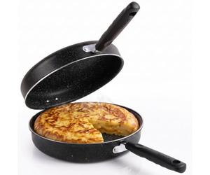 briebe Sartén Tortilla Patatas Doble, Inducción 20cm Antiadherente sin PFOA | ILAG GRANITEC, Fácil Volteo Sin Salpicaduras, Aluminio Fundido, Vitrocerámica, Gas, Eléctrica