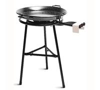 briebe Set Paellero de Gas 3 Fuegos 60-40-20 cm + Paellera Esmaltada 65 cm 22 Raciones + Soporte 3 Patas L3, Trípode Robusto Aguanta hasta 200 KG, Kit Paella