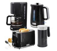 Elegance Set Tostadora 2 Rebanadas Hervidor Agua 1,7L Cafetera Goteo, Espumador