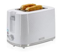 briebe Elegance Tostadora Pan Ranura Ancha, Tostador 2 Rebanadas, 7 Niveles Tostado, Calientapanecillos, Función Cancelar, Recalentar y Descongelar, Bandeja Recogemigas, 870W, Diseño Moderno Blanco
