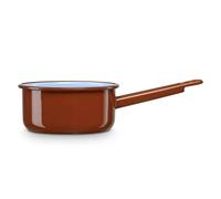 briebe Cazo Cocina Hervir Leche Acero Esmaltado 20 cm, Hervidor Vitrificado 2,5 L con Mango, Apto Inducción, Vitrocerámica, Fuego, Gas, Horno, Terra Vintage Marrón Teja