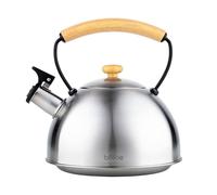 briebe Tetera Retro Inducción Silbante 2,3L Hervidor Agua Acero Inoxidable | Infusiones Todo Tipo de Cocinas, Vitrocerámica, Gas, Mango Tacto Frío, Tea Pot