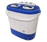 Briebe wm1140 mini lavadora centrifugadora portátil, 3kg lavado, 2 compartimentos, programa lavado 15m, 190 , blanco/azul 54 cm