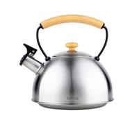briebe Tetera Inducción Silbante 2,3L, Infusiones, Hervidor de Agua Acero Inoxidable, Retro, Todo Tipo de Cocinas, Vitrocerámica, Gas, Mango Tacto Frío, Diseño Vintage, Tea Pot, Inox