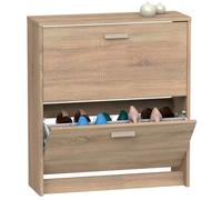 briebe Zapatero Entrada Recibidor, Mueble Auxiliar Estrecho de Madera para Zapatos, 2 Puertas, 82x74x25 cm (Alto x Ancho x Profundo), 12 Pares Aproximadamente, Nova (Roble Cambrian)
