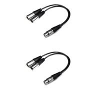 BRIEFCEC 2pcs XLR Y Cable, Cable divisor de micrófono XLR hembra a doble XLR macho 3 pin Jack Splitter Cable adaptador de audio, aleación de zinc Jack OFC cable de cobre (1 hembra a 2 macho, 30 cm)