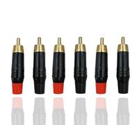 BRIEFCEC 6 conectores RCA macho de audio chapado en oro a RCA hembra