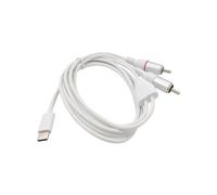 BRIEFCEC Cable de audio USB C a RCA de 1 m tipo C a RCA, cable estéreo Phono rojo blanco Y Splitter Cable adaptador (blanco)