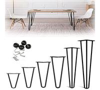BRIEFNESS Hairpin Legs - Patas de mesa (2 barras, patas de muebles, patas de muebles, patas de horquilla, metal, aprox. 35 cm, para escritorio o mesa de comedor, juego de 4 unidades)