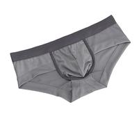 Briefs - Bañador para hombre sexy de construcción plana, ultrafino, malla transparente, ropa de salón erótica, cómoda, suave, de verano, ropa interior esencial, calzoncillos ligeros para el día a día