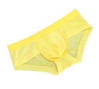 Briefs - Bañador para hombre sexy de construcción plana, ultrafino, malla transparente, ropa de salón erótica, cómoda, suave, de verano, ropa interior esencial, calzoncillos ligeros para el día a día