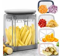 Brieftons PerfectCut - Picador de verduras: cortador de frutas de 4 hojas, cortador de patatas fritas, cortador de cuña, cortador de cebolla, cortador de huevos con 5 libros electrónicos de recetas,