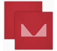 Briefumschläge24Plus - Lote de 25 sobres color rojo rosa, 15 x 15 cm , con solapa triangular autoadhesiva, no hay que humedecer el borde