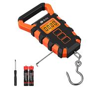 Brifit Pesca Digital, Báscula Electrónica para Equipaje, Báscula de Gancho Colgante Postal de Pesca Máxima de 55 kg con Cinta Métrica, Pantalla LCD Retroiluminada