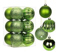 Briful 12 Bolas de Navidad de 8 cm, Decoraciones de árbol de Navidad, Adornos Colgantes de Navidad, pequeñas Bolas inastillables para el hogar, Festivales, Regalos, Decoraciones de Navidad