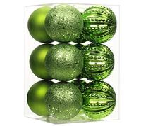 Briful 12 Bolas de Navidad de 8 cm, Decoraciones de árbol de Navidad, Adornos Colgantes de Navidad, pequeñas Bolas inastillables para el hogar, Festivales, Regalos, Decoraciones de Navidad