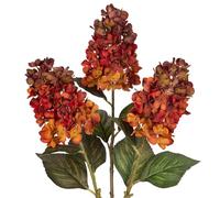 Briful 3 flores artificiales de otoño, hortensias falsas de seda, hortensias artificiales de 27.5 pulgadas de alto, hortensias artificiales de color naranja, tallo largo para arreglos florales