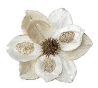 Briful 3 Piezas de Estrella de Navidad Adorno de Árbol de Navidad Magnolia Flores Artificiales con Brillo Poinsettia Rama Artificial Decoración Navideña Adorno de Árbol de Navidad para Año Nuevo