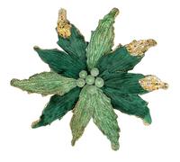 Briful 4 Flores Artificiales Verdes de Pascua Con Purpurina de 12 Pulgadas - Decoración de Árbol de Navidad, Pascua Falsas Grandes, Arreglos Artificiales Para Navidad
