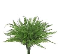 Briful 4 ramas artificiales de helecho Boston, arbustos de helecho falso, plantas artificiales para decoración del hogar, jardín, boda, arreglo floral