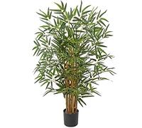 Briful Árboles artificiales de 3 pies y 36 pulgadas para exteriores, árboles de bambú falsos con bastón natural, plantas artificiales de bambú en macetas para decoración del hogar, oficina, vestíbulo,