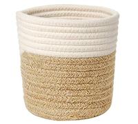 Briful Cesta tejida de cuerda de algodón de 15 x 15 cm, macetas de yute para interiores, cestas de almacenamiento para plantas, juguetes, manualidades, decoración moderna del hogar