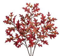 Briful Hojas de roble artificiales de 30 pulgadas, hojas de otoño con bellotas realistas, 3 hojas de roble falsas, tallo largo de aspecto real, plantas artificiales decorativas de seda para arreglos