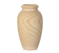 Briful Jarrón de madera hecho a mano de 23,5 cm de alto, jarrón grande de madera de fresno natural para arreglos florales para decoración del hogar