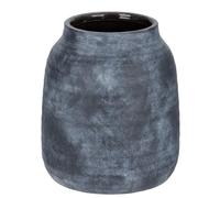 Briful jarrón grande de cerámica de 18 cm, rústico negro encalado, apertura de 3.7 pulgadas, para pampas, plantas secas, flores frescas, decoración del hogar y cocina