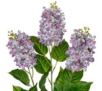 Briful Juego de 3 flores artificiales de color lila de 77 cm, flores de seda, decoración para boda, jarrón de primavera, flores artificiales violetas como auténticas para decoración de mesa, arreglo