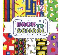 Bright Back To School Scrapbook Paper Craft Pad: 10 School-Themed Designs, 20 Double-Side Sheets Printed on 8.5"x8.5" Size Paper With Premium Color. ... Collage, Decoupage, DIY School Project Etc.