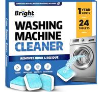Bright Choice Pastillas limpiadoras de lavadora, paquete de 24 tabletas de limpieza profunda para carga frontal y lavadoras de carga superior, removedor de moho, descalcificador para tambor y tina