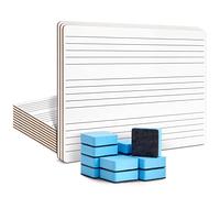 Bright Creations Paquete de 12 pizarras de borrado en seco para personal de música para el aula, 22,8 x 30,5 cm, pizarras blancas de doble cara y gráficos, ayudas de enseñanza de música con gomas de