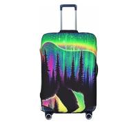 Bright Forests and Starry Skies - Funda elástica para equipaje de viaje, protector de maleta, funda de equipaje impresa antiarañazos, Black, S