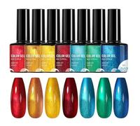 Bright Gel Nail Polish, 7 Piece Neon Gel Set, Glossy Long Lasting Finish, Professional Manicure Kit for Styling, Travel, Daily Use, Salon, Holiday, Wedding Enthusiasts, Multicolor