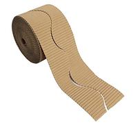 Bright Ideas Corrugated Border for School Displays Rollo de Borde Corrugado para exhibiciones Escolares, Papel, Natural, 10cm x 7.5m