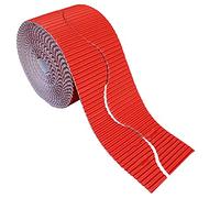 Bright Ideas Corrugated Border for School Displays Rollo de Borde Corrugado para exhibiciones Escolares, Papel, Rojo, 10cm x 7.5m