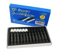 Bright Ideas Jumbo BI8352 - Juego de 12 lápices de colores pastel al óleo para niños, artistas y estudiantes