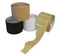 Bright Ideas Corrugated Border Rolls Rollos de Borde Corrugado para exhibiciones Escolares, Paquete de 4, Papel, Neutro, 10cm x 7.5m PK04