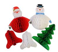 Bright Ideas Retro PK05 - Decoración de Panal de Abeja Colgante de Navidad en 4 Formas Festivas Surtidas