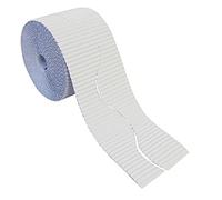Bright Ideas Corrugated Border for School Displays Rollo de Borde Corrugado para exhibiciones Escolares, Papel, Blanco, 57mm x 7.5m