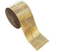 Bright Ideas Corrugated Border for School Displays Rollo de Borde Corrugado para exhibiciones Escolares, Papel, Dorado, 10cm x 7.5m