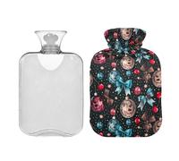 Bright Lights and Stars - Bolsa de agua caliente con funda, 2 L, bonitas bolsas de agua caliente para calambres menstruales, alivio del dolor de cuello y hombros