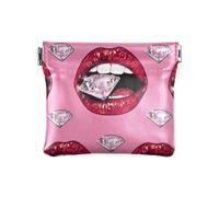 Bright Lips Holding Sparkling Brilliant - Monedero de piel para mujer, impermeable, bolsa de maquillaje para mujer, Labios brillantes que sostienen brillantes, 1 Size, Accesorio de viaje
