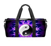 Bright Lotus Yin Yang Symbol Sports Gym Bag Fitness Workout Duffel Bag Travel Bag Tote Bag Equipment Bag for Women Men, multicolor, 17.7x9x9 inch