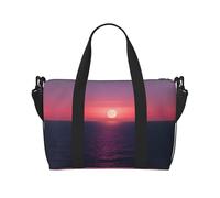 Bright Moon at Sea - Bolsa de gimnasio con estampado hippie para mujer, bolsa de fin de semana, bolsa de artículos personales, bolsa de hombro para mujeres y hombres, Negro -, Talla única