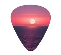 Bright Moon At Sea Hippie - Púa de guitarra excepcional - Impresión completa de un solo lado, púa de material ABS - Diversos grosores para una experiencia musical variada - Ideal para guitarras y