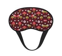 Bright Mushrooms - Antifaz para dormir con estampado artístico de hongos, cubierta contorneada para dormir de lado, banda elástica ajustable